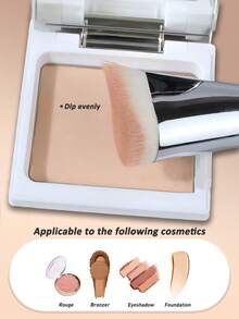 1pc Makeup Brush Set: Water Drop Powder Brush, Liquid/Cream Blush Brush, Angled Contour Brush, New Model 172S - Black - View 2