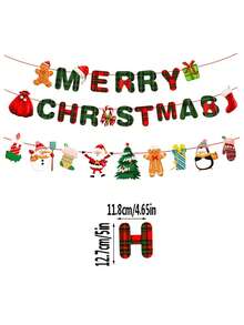 27 قطعة من ديكورات حفلة عيد الميلاد، أعلام شعارات، لوازم تجهيز المشهد