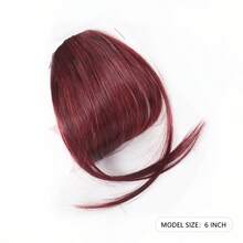 1pc Heat Resistant Straight Black 6 Inch Extra Short Synthetic Hairbangs With Sideburns - Black - View 18