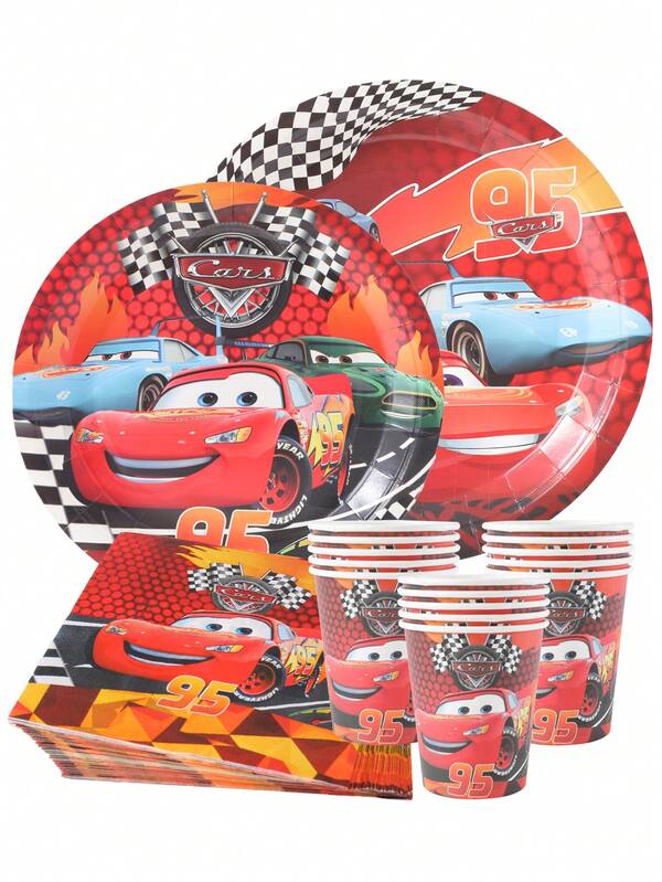 Disney Cars Party Supplies, 7/9 Inch Disposable Paper Plates, Cups, Napkins, Party Decorations, Disposable Tableware, Party Decorations, Birthday Party, Celebration, Gift