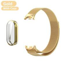 Metal Strap For Mi Band 8 9 10 Bracelet With TPU Case Screen Soft Protector Milanese Magnetic Loop Replacement Watchband - Compatible With Xiaomi Mi Band 10 - View 13