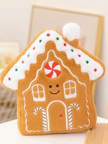 1 Stück Weihnachtsfamilien Weihnachtsbaum Deko, Lebkuchenmann & Haus Dekorative Zierkissen