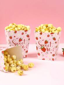 10 pièces Boîte de pop-corn en forme de fraise et de marguerite, boîte de rangement de collations, boîte de rangement de bonbons, boîtes alimentaires jetables, boîte de cuisson de biscuits, gobelets à pop-corn, fournitures pour soirée cinéma en famille, vaisselle jetable, fournitures de fête de fraises, fournitures de fête d'anniversaire, fournitures de mariage, faveurs de shower de bébé, décoration de gender reveal party, fournitures de fête de vacances