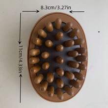 1pc Wooden Meridian Massage Brush Soft Manual Full Body Gua Sha Massager Head Abdomen Leg Body Relaxation Home Use Anti-Fatigue