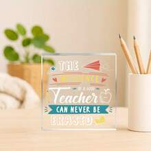 Trang trí Acrylic phẳng 2D: Ảnh hưởng của một giáo viên tuyệt vời là vĩnh cửu, Thích hợp cho văn phòng và gia đình, Quà tặng hoàn hảo cho phụ nữ, Ngày tri ân nhà giáo, Lễ tốt nghiệp, Không cần điện, Trang trí bàn làm việc văn phòng | Thiết kế thú vị | Cấu trúc Acrylic, Trang trí giáo viên, Quà tặng sinh nhật, Tri ân giáo viên, Nhân viên văn phòng - đồ trang trí - Xem 4