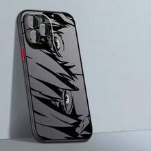 Funda de Teléfono con Arte de Línea de Ojos de Chico Cómic, Patrón Moderno y Genial para Apple 16 15 14 13 12 11 XR XS Pro Plus, Cubierta Protectora de TPU Suave Transparente Mate - Colores mixtos - Ver 9