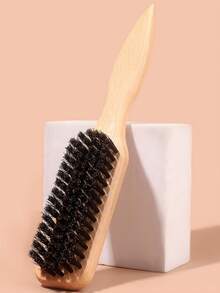 1pc Boar Bristle Slick Back Hair Brush For Sleek Ponytail Bun & Smoothing Hairs, Flyaways, Edge Control - Backcombing & Teasing Hairbrush With Wide Rat Tail For Sectioning & Parting, Hair Styling Tools