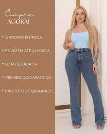 Women's Flare Jeans High Waist Bell Bottom Shaper Butt Lifting Modern Casual Sophisticated Simple Elegant Sensual Casual Jeans Button Zipper - 中等水洗藍 - 查看 5