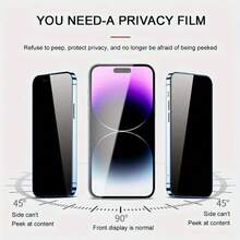 3D Privacy Glass Film Compatible With Cell Phone MODELS NEW IPHONES /  / REDMI / XIAO MI / MOTO ROLA / REALME - 黑色 - 查看 2