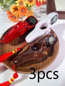 Contador digital luminoso LED com grão de madeira de 1 unidade