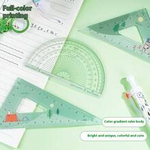 SNOOPY 1 Piece Acrylic Ruler Set With Four Pieces, Student Stationery Exam Tool