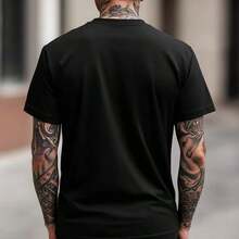 Summer BestsellersMen'S Black Short-Sleeve T-Shirt, Bold Urban Tee, 'they Not Like Us' In Red, White, Yellow, Rebel Streetwear, Soft Cotton, Unisex Fit, Edgy Style, Concerts, Casual Outings, Visible Tattoos, Round Neck, Hot Selling Top Tee, Summer New Arrival T-Shirt Sarcastic Quote Shirt Men Cowboy Western Style T-Shirt Spooky Pumpkin Shirt Men Vintage T Shirts Men Plain T Shirts Mensupple - 黑色 9 - 查看 2