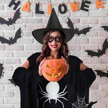 3 sztuki kobiecych kostiumów pająka, akcesoria do kostiumów na bal karnawałowy, akcesoria do kostiumów na Halloween w kształcie czarnego pająka, magiczny kapelusz, okulary pająka, pończochy pająka