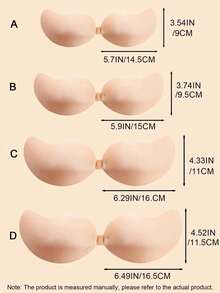 2/1 Pair Push Up Strapless Self-Adhesive Low Cut Bra Invisible Backless Adhesive Bra - Multicolor - View 9