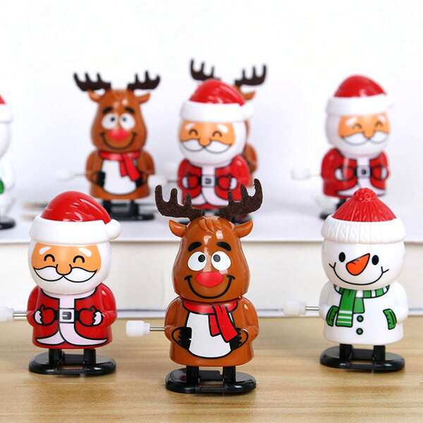1pc Christmas Mechanical Toys, Christmas Party Small Gifts, Interesting And Cute Giveaways, Christmas Wreaths, Christmas Decorative Items, Suitable For Christmas Activities And Party Supplies, Santa Claus Small Gifts, Christmas Party Gifts, Interesting And Cute Santa Claus, Snowmen, Random Style Mechanical Santa Claus Christmas Crowns
