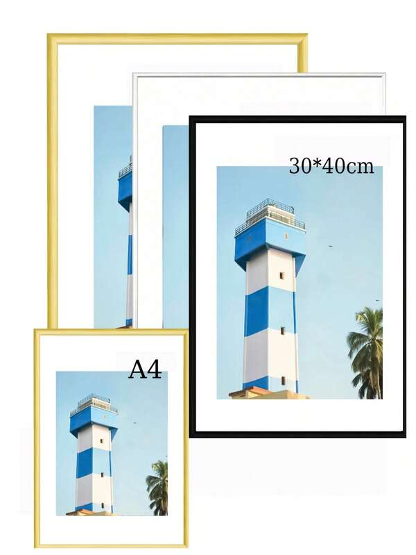 1pc/2pcs Metal Picture Frame, Aluminum Photo Frames, Ideal For Wall Or Tabletop Display, Posters, Art Picture Frame,Simple Fashion Aluminum Alloy Frame, Suitable For Home Living Room, Bedroom, Office Decoration, Size Include Golden, Silver, Black Aluminum Frame, 30X40cm/A3/A4.