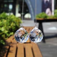 Bola de prisma de cristal multicolor atrapasol con cadena