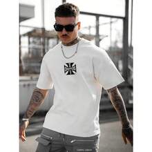 Unisex 100% Short Sleeve T-Shirt - West Choppers Motorcycle Club Graphic Print, Breathable Summer Casual Tee For Men & Women, Machine Washable Round Neck Top For Family Matching & Gifts - trắng - Xem 2