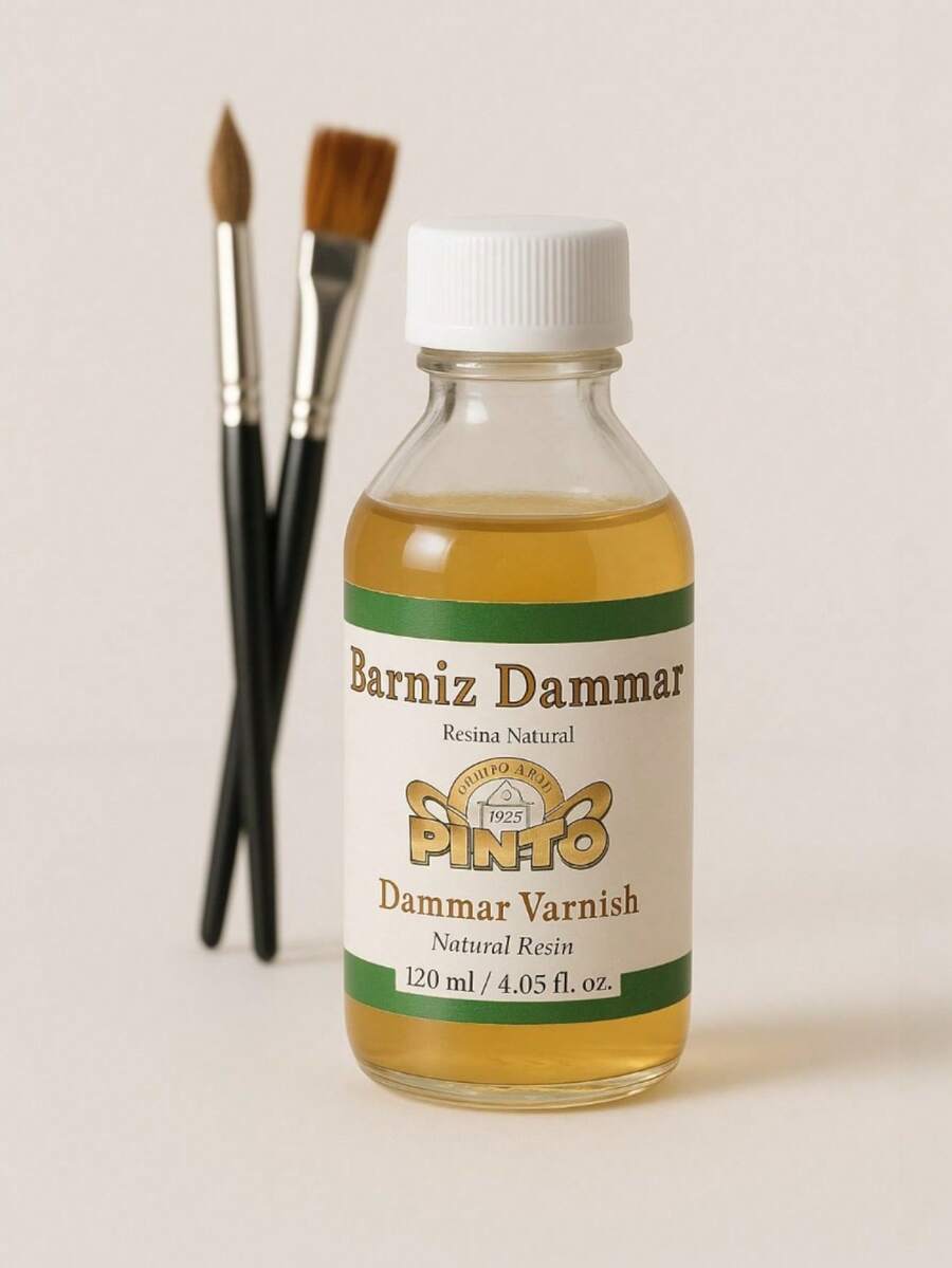 Barniz Dammar protege y da brillo a tus obras 120ml producto artístico pintura óleo acrílico conservación acabado profesional sellador materiales resistentes presentación práctica decoración arte manualidades gama premium cuidado - Barniz Dammar - Ver 1