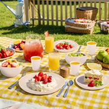 16/32pcs Kitchen Wheat Straw Large Size Dinnerware Set, Service For 4/8, Unbreakable Modern Dish Set-Dinner Plate/Dessert Plate/Cereal Bowl/Cup, Lightweight Tableware, Perfect Camping And Everyday Use - 白色 - 查看 7