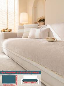 1件装奢华简约沙发垫套,时尚包边沙发座垫,四季皆宜,防滑、防尘、防刮,保护沙发,装饰客厅、卧室、书房、办公室,适用于1-4人沙发、L型沙发,波西米亚风格 - 卡其色 - 查看 13