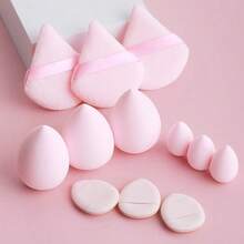 Free Shipping 12pcs Makeup Sponge Egg Beauty Sponge Soft Makeup Powder Puff Foundation Sponge Powder Puff Women Makeup Accessories Beauty Tools - Hồng - Xem 1