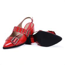 Sapatilha Bico Fino Slingback - Elegância e Conforto 851 - Vermelho - Visão 8