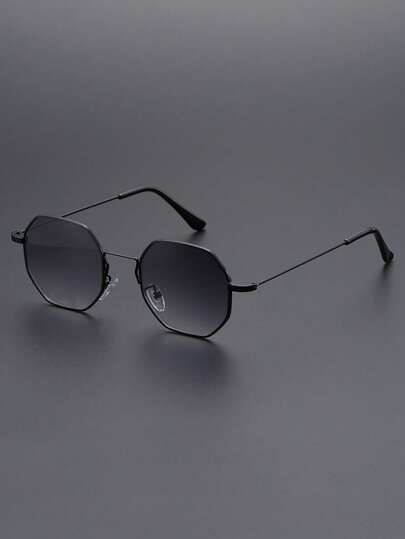 1 Çift Erkek Metal Geometrik Vintage Retro Tam Çerçeve Şık Dekoratif Gözlük, Sokak Stili, Partiler ve Etkinlikler İçin Uygun