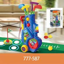 1 Set Of Children's Golf Toy Set, Simulation, Push Rod Interaction, Parent-Child Outdoor Toys, Sports, Balls, Suitable For Both Boys And Girls To Use