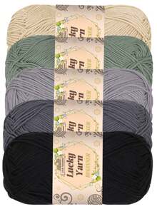 5 件/套 250 克优质图案腈纶纱线套装，每件 50 克 - 柔软，适合 DIY 针织和钩编项目，用于围巾、帽子、手套、毛毯、手工艺品、秋冬