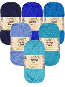 6 件套高品质 100% 腈纶纱线套装，4 层，1.76 盎司/绞，适用于针织和钩编服装、围巾、袜子、帽子、披肩和小型工艺品，秋冬 - 彩色 - 查看 19