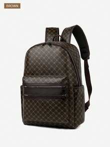 Large Capacity Presbyopic Casual Backpack, Unisex Fashion PU Leather Business Laptop Bag, College Student Backpack, Valentine's Day Gift Laptop Case - Multicolor - View 5