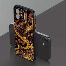 Arte de Dragón Retro de Moda, Diseñado con Ojos, Adecuado para Varios Modelos de de Apple, Incluyendo 16, 15, 14, 13, 12, 11, 8,, XR, XS, Pro, y Plus.Esta funda de TPU suave y transparente mate ofrece protección. - Colores mixtos - Ver 6