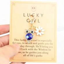 10pcs Set Of Cute Metal Owl Keychains With Heartwarming Pocket Hug Cards, Cartoon Animal Pendants, Best Homecoming Gifts, Friendship Gifts, Birthday Gifts, World Animal Day Gifts, Can Be Given To Friends, Family, Colleagues, Unisex