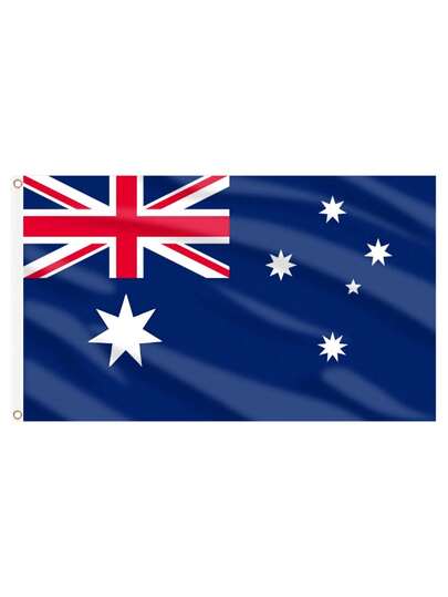 1pc Double Side Printed Australia Flag (3x5Ft), Hanging Australian National Flag With Polyester, Vivid Color And UV Fade Resistant, National Flag Decoration, Outdoor Holiday Decoration