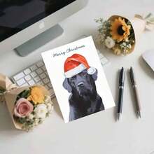 [Black Festive Holiday Design] Charming Black Labrador Christmas Card - Perfect For Family & Friends, Festive Holiday Design, Ideal Gift For Pet Lovers