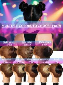 4-Inch Elegant Women's Synthetic Hair Bun Maker, High-Temperature Fiber Hair Styling Tool, Suitable For Ladies And Girls - Multicolor - View 11