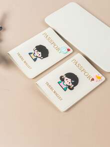 1pc Matte Finish Pu Material Travel Passport Cover With World Map & Letter Print And Fixed Design Passport Holder Passport Case Passport Wallet Passport Bag For Holiday For Vacation Passport Pouch For Flight For Back To School For Men And Women Travel Essentials Travel Accessories - Multicolor - View 6