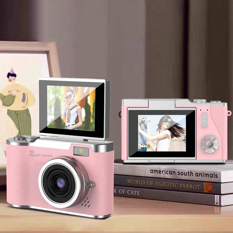 4K HD Mini Camera Video Recording 32GB With Digital Camera Gifts Toys Digital Camera - Digital Compact Video Cameras ﻿ - 粉色 - 查看 1