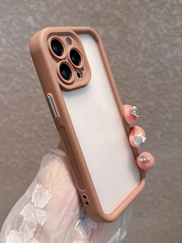 Minimalist Khaki Matte Apple Phone Case Compatible With IPhone 17 Pro Max/17 Pro/17 Air/17/16/16 Pro Max/16 Plus/16 Pro/16E/15/15 Pro Max/15 Pro/15 Plus/11/12/13/14 Pro Max/XS/XR/11 Pro/11 Pro Max/12 Pro/12 Pro Max/13 Pro/13 Pro Max/14 Pro/14 Pro Max, Matte Hard Shell, Acrylic Material, Reinforced And Thickened - Khaki-full Cover Thickening and Hardening - View 3