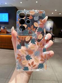 Autumn 1pc Assorted Dried Leaves Transparent Shockproof TPU Phone Case, Suitable As Holiday Gift For Partner And Friends, Compatible With IPhone Xs/Xsmax/Xr/11 12 13 14 15 16pro/Promax/14 15 16plus, Nothing, Pixel, INFINIX, Redmi Series