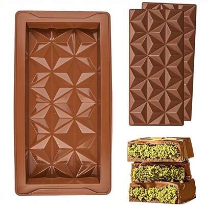1/2/3 Pcs Silicone Rectangular Baking Mold, Reusable Thick Chocolate Bar Mold Suitable For Chocolate, Almonds, Candies - Ideal For Wedding, Birthday, Anniversary, Bachelorette Party - Christmas, New Year, Valentine' S Day Decor