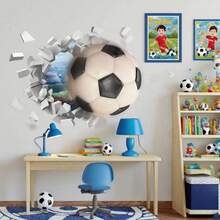 3D 立体墙贴运动足球、橄榄球、儿童房、卧室装饰墙贴艺术贴纸、自粘式婴儿淋浴家庭装饰礼物