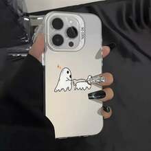 Funda antideslizante para teléfono con diseño de fantasma y cachorro de Halloween. Compatible con phone 15/Plus/Pro/Pro, 14/Plus/Pro/Pro, 13/Pro/Pro, 12/Pro/Pro, 11/Pro/Pro. Elegante y duradera. - Negro - Ver 8