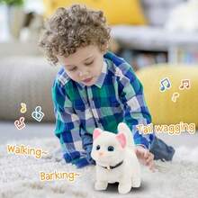 New Walking Plush Toy Cat  Electric Interactive Stuffed Animal Cat  A Cat Pet Toy That Can Meow, Wag Its Tail And Nod Its Head  Perfect Holiday Gift For Children - 矮腳貓 白色 - 查看 5