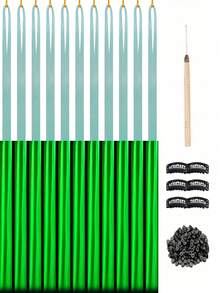 11 件 Y2K 夜光接发 48 英寸 11 色合成直发夜光发片霓虹发饰适合女性女孩派对节日和万圣节新年使用 - 彩色 - 查看 16