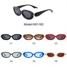 Oval Narrow Round Chic Sunglasses Retro Fashion Eyewear Perfect For Travel, Driving, Daily Wear, Vacation Outfits, Resort Looks, Business Casual Wardrobe Essentials And Unisex Accessories - 藍色 - 查看 3