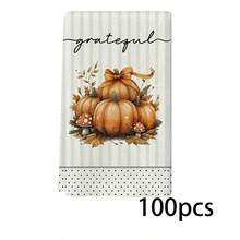 Un set de 2 bucăți de prosoape cu tematică de toamnă de Ziua Recunoștinței, concepute cu prosoape imprimate cu model de dovleac și frunze de arțar, lavabile la mașină, rezistente la căldură, absorbante și reutilizabile, potrivite pentru decorarea camerei, prosoape de bucătărie și baie, decorarea petrecerilor, decorarea casei, fiind un cadou ideal pentru toamnă și Ziua Recunoștinței. - Multicolor - Vizualizare 29