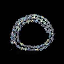 1 pieza Cuentas espaciadoras hechas a mano de cristal de vidrio AB con forma de gota de agua ovalada, de colores chapados, transparentes y brillantes, ideales para hacer joyas como pendientes, pulseras y collares, así como para decorar árboles de Navidad, decoración navideña, decoración de bodas, decoración de ventanas y accesorios de bolsos y ropa. - Forma de lágrima ovalada - Ver 15