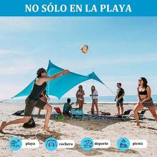 Toldos de Playa Porttiles, Canopy Sunshade con Sacos de, Toldo de Playa Resistente al Viento, FPS 50+ Fcil de Montar para Playa, Camping, Picnic, Piscina yPesca - Azul - Azul - Ver 6